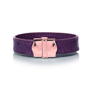 D'Monti Bordeaux Purple - France Luxe Genuine Ostrich Leather Mens Single Bracelet
