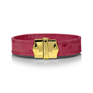 D'Monti Marseille Pink - France Luxe Genuine Ostrich Leather Womens Single Bracelet