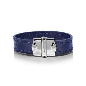 D'Monti Navy Blue - France Luxe Genuine Ostrich Leather Womens Single Bracelet